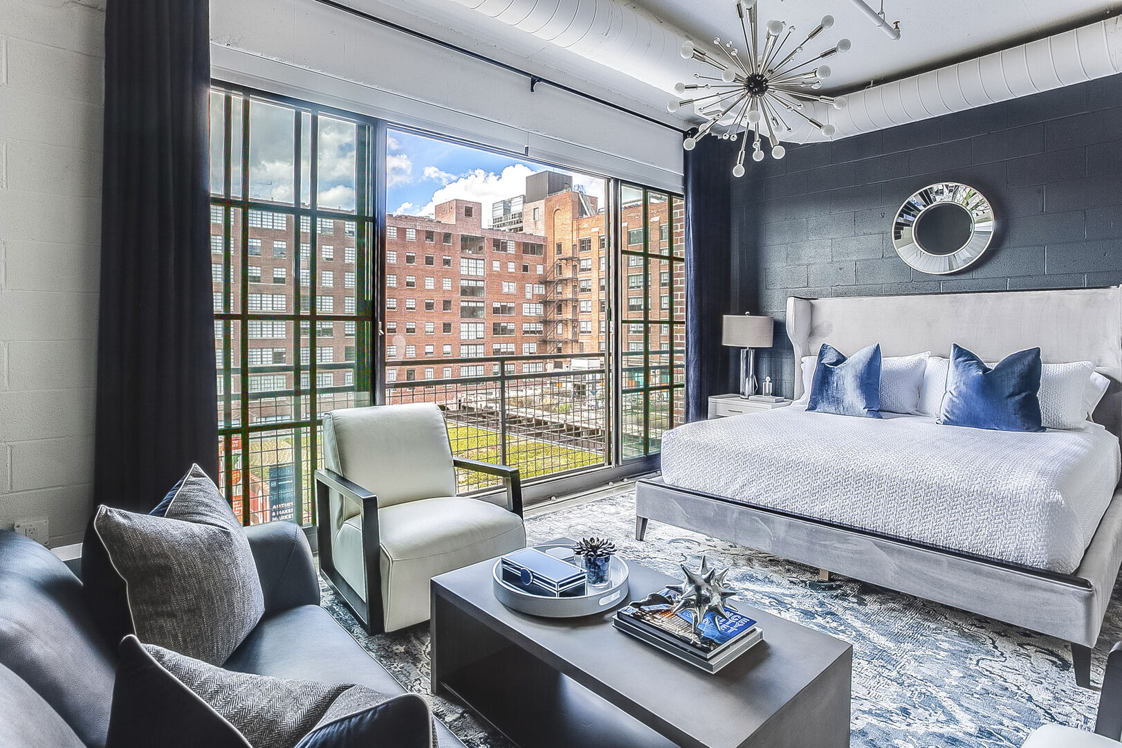 Living/Sleeping area of this Apartment Near Ponce City Market.
