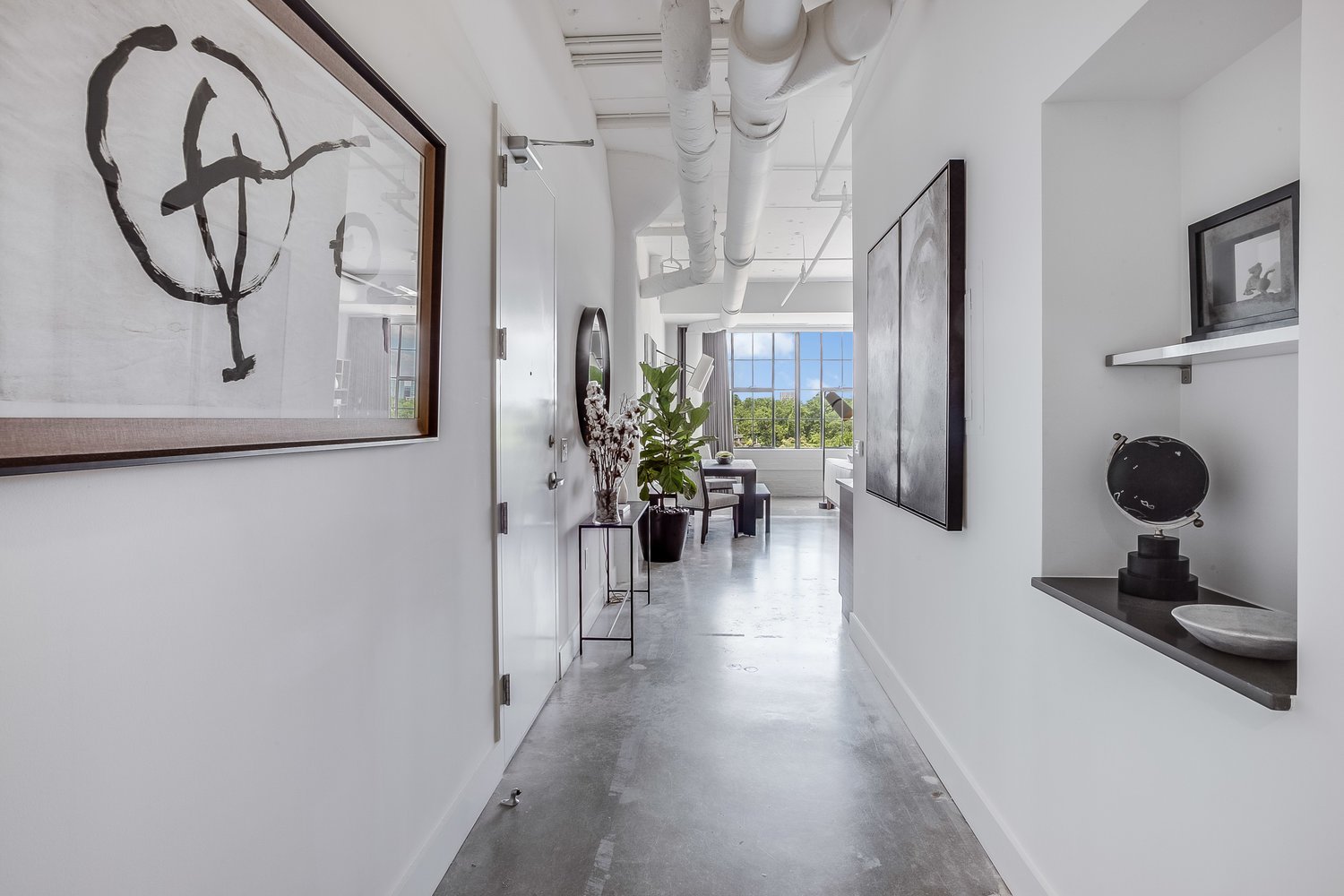 Beautiful Hallway with Paintings