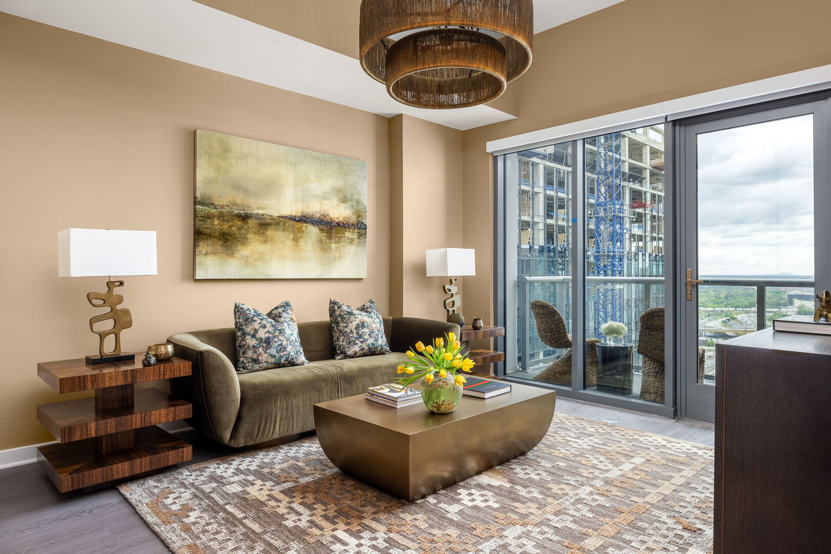 Living room featuring a 65 4K UHD TV