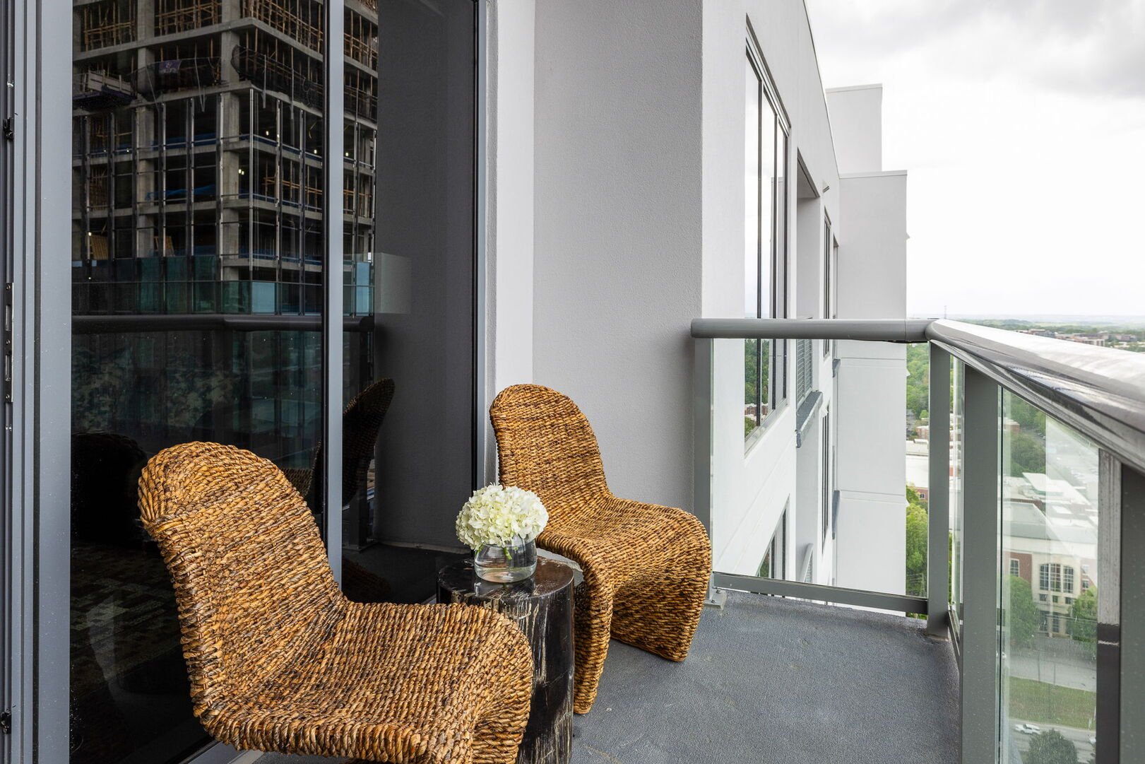 Balcony with stunning views of Midtown Atlanta