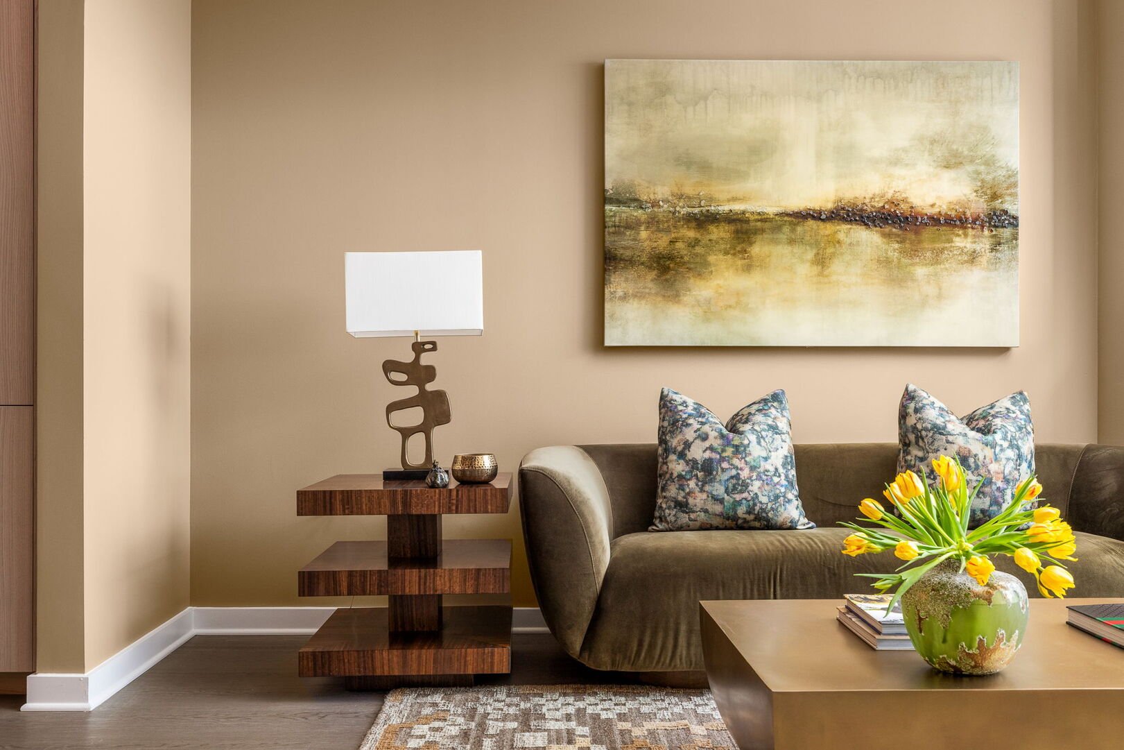 Living room featuring a 65 4K UHD TV