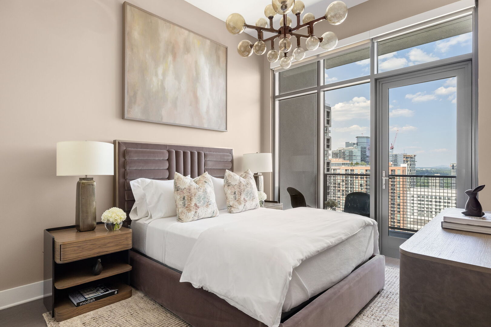 Guest suite with a queen bed and a 55 4K UHD TV