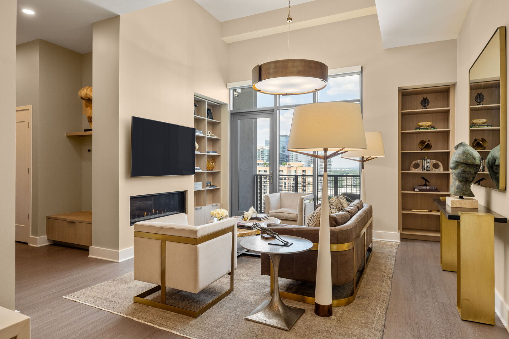 Living room featuring a 65 4K UHD TV