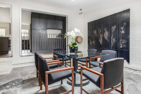 Dining Table, Chairs, and the Wall Cabinets on the Hallway.