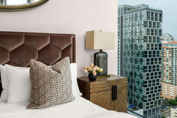 Primary suite with a king bed and a 55 4K UHD TV