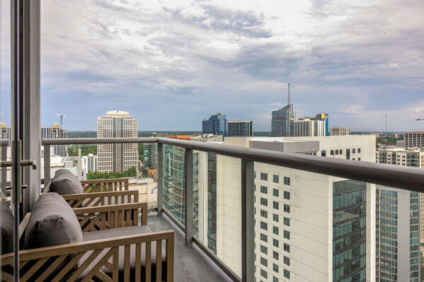 Balcony with stunning views of Midtown Atlanta