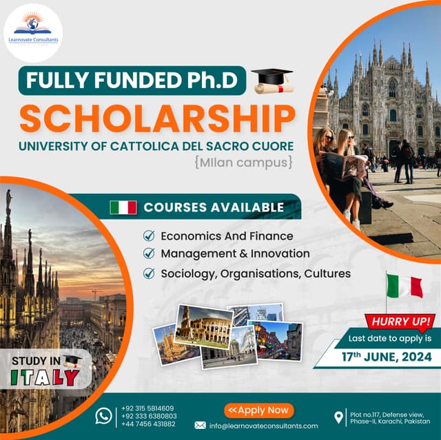 Fully Funded PhD Scholarship - Milan